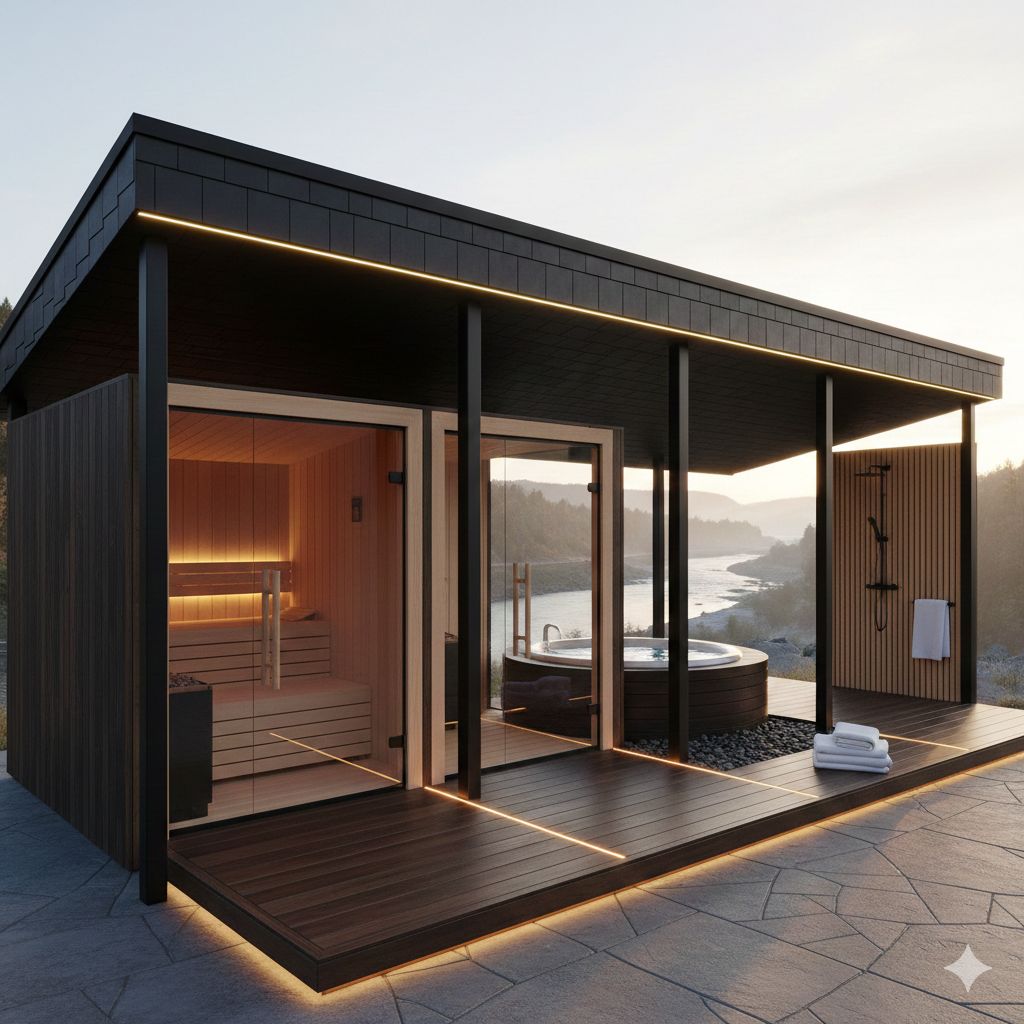 Баня с душевой и купелью