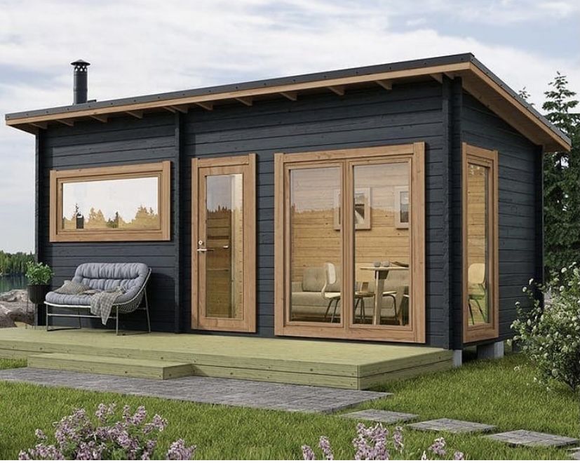 Баня с санузлом, комнатой отдыха и террасой